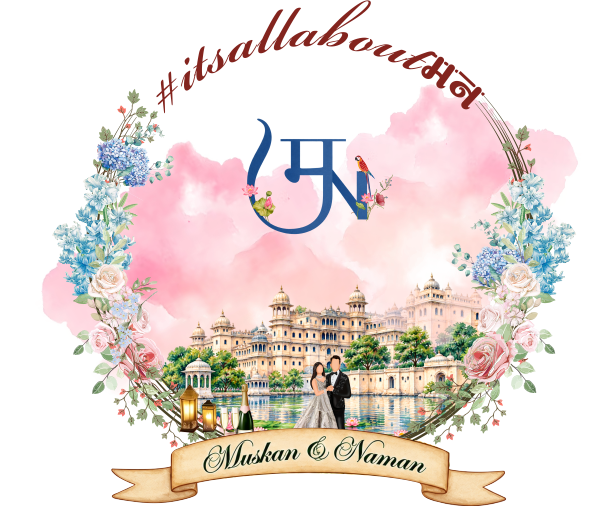 Muskan and Naman wedding monogram
