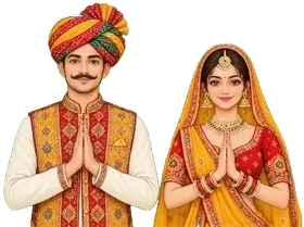 A couple welcoming you with Namaskar