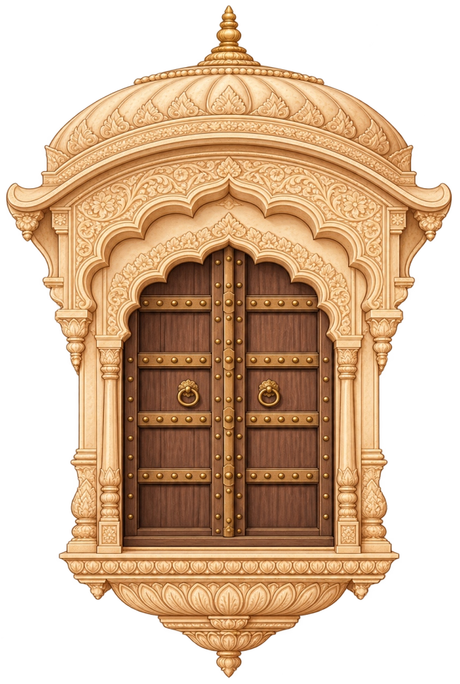 An ornate golden photo frame.